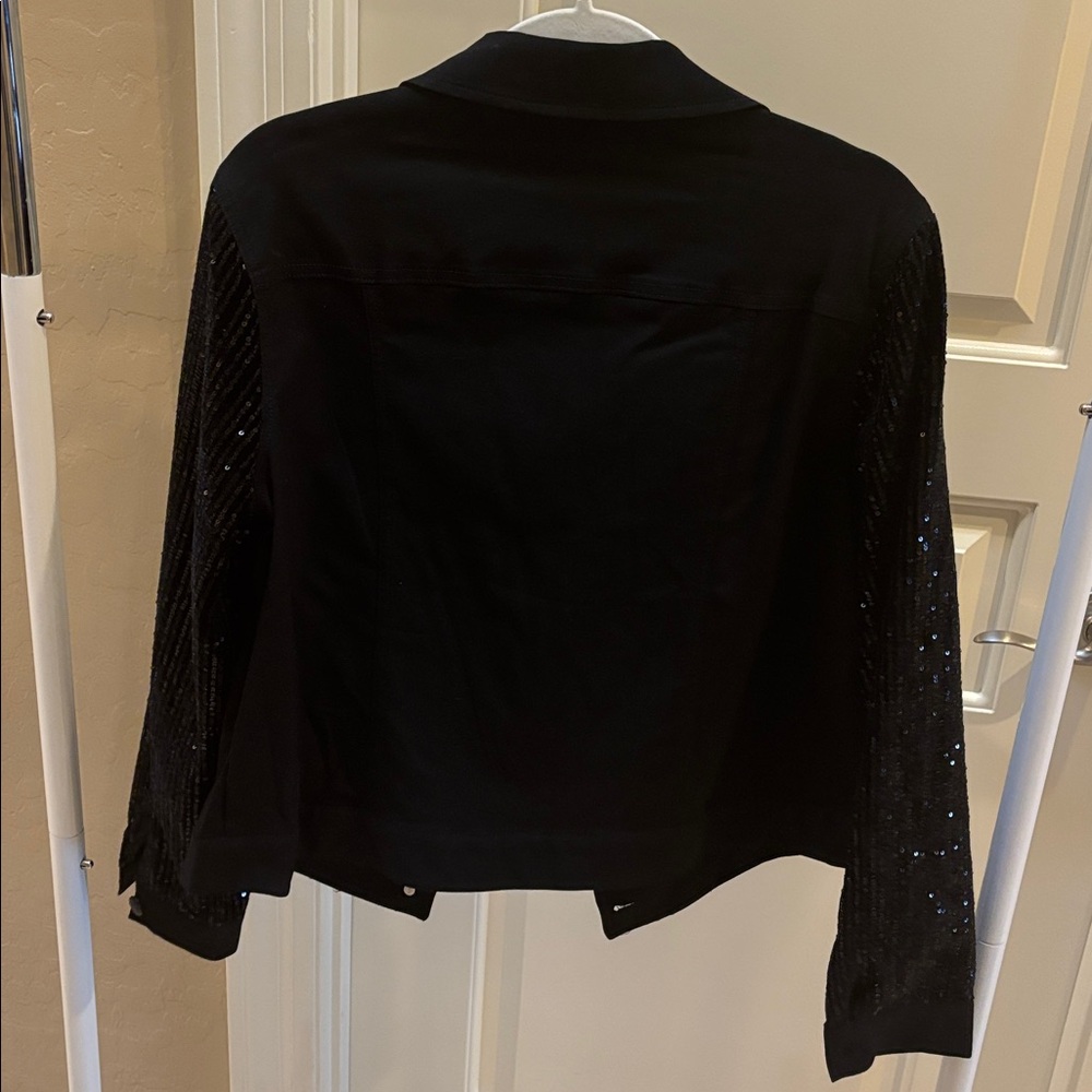 Multiples Black sequin Jacket M - image 6